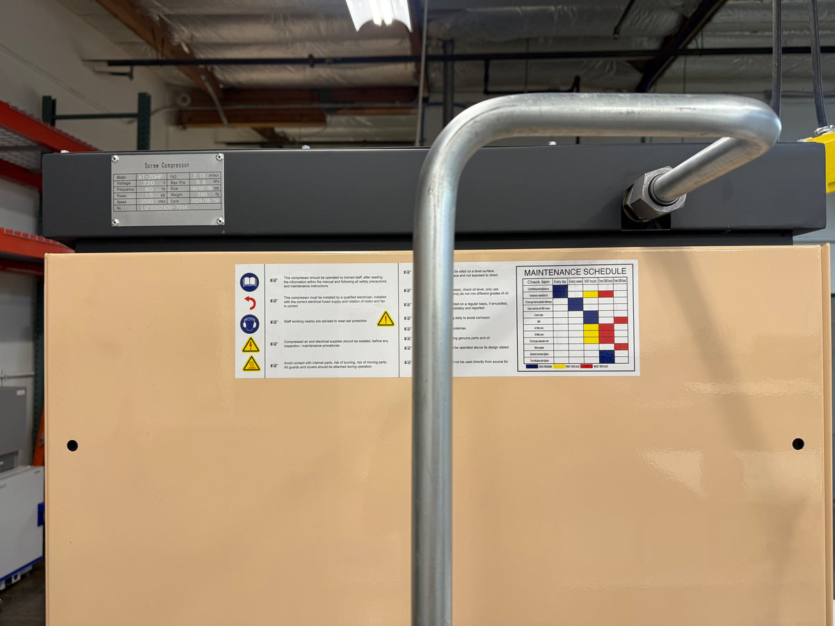 Pneu-Airtec AT-20HP 20HP Rotary Screw Air Compressor 220V 75 CFM with Integrated Tank