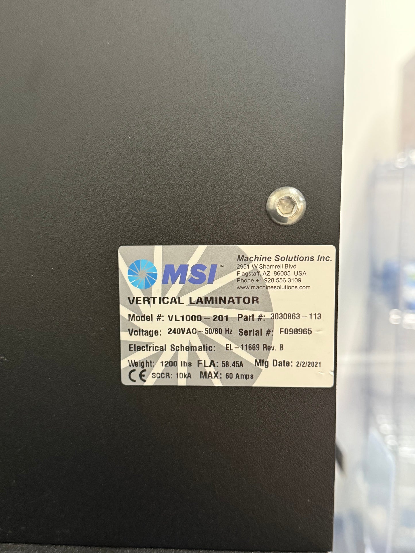 MSI Vertical Laminator VL1000