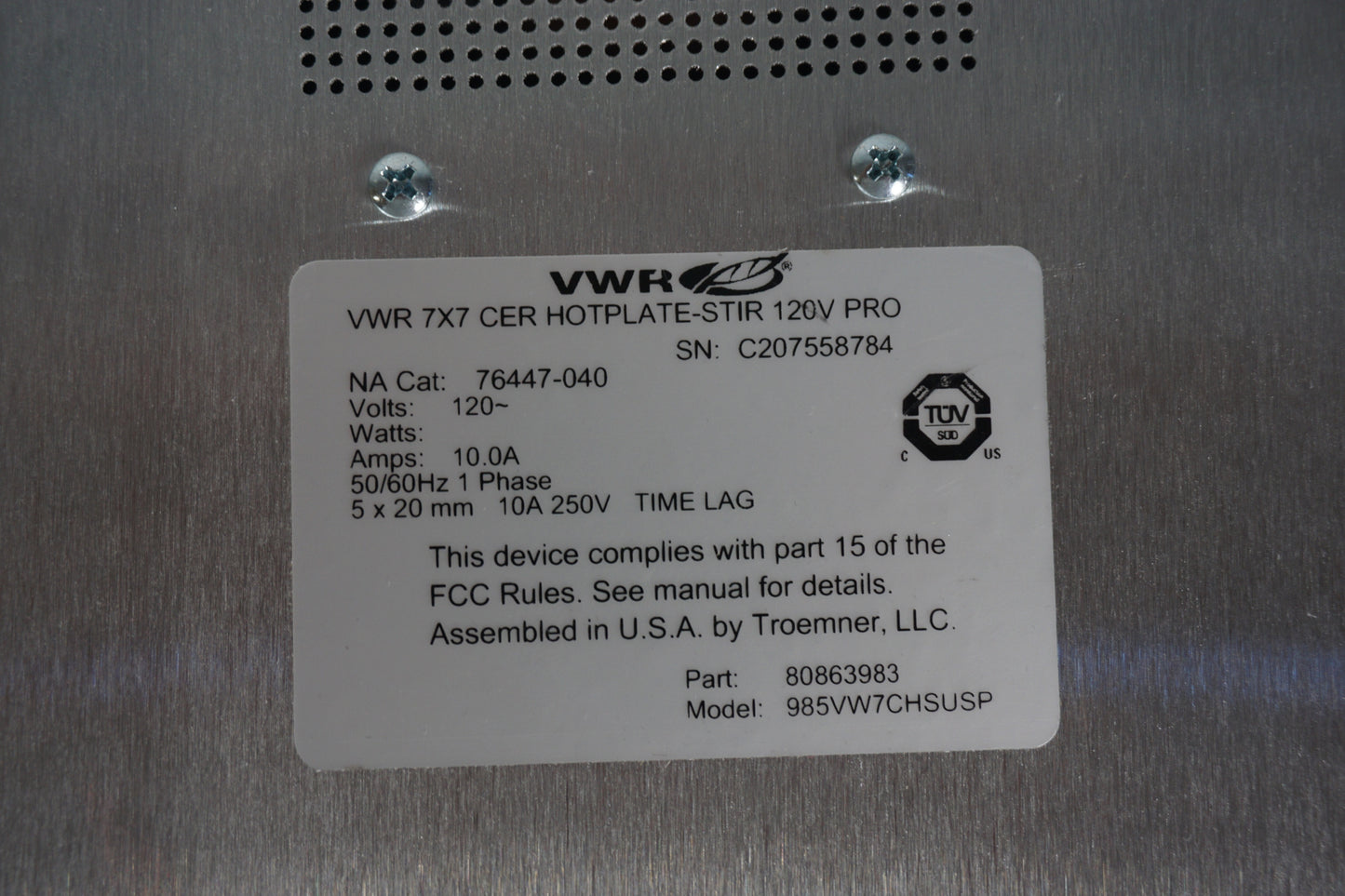 VWR Hot Plate Sirrer (76447-040)