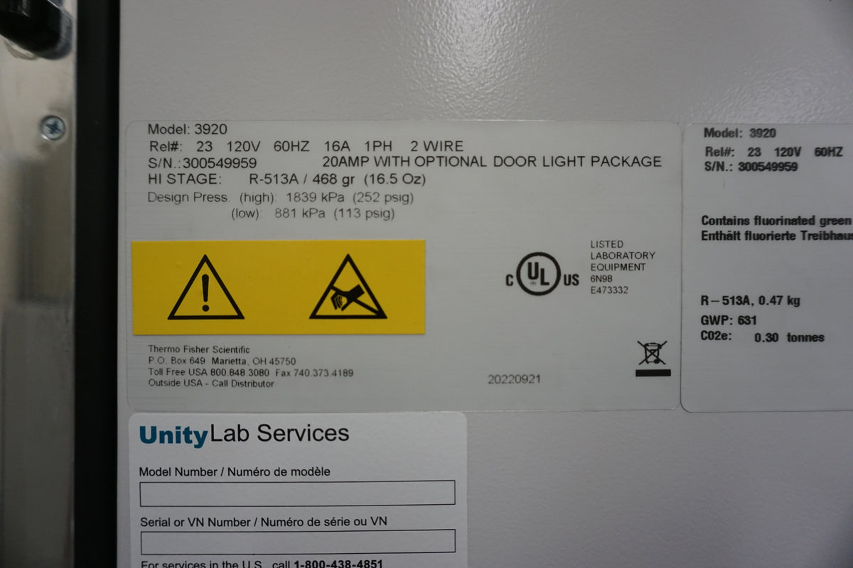 Rex Model 3920 Forma Environmental Chamber Model 3920 – Karp Medical