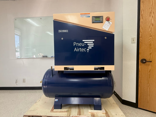 Pneu-Airtec AT-10HP 10 HP Rotary Screw Air Compressor with Integrated Air Tank